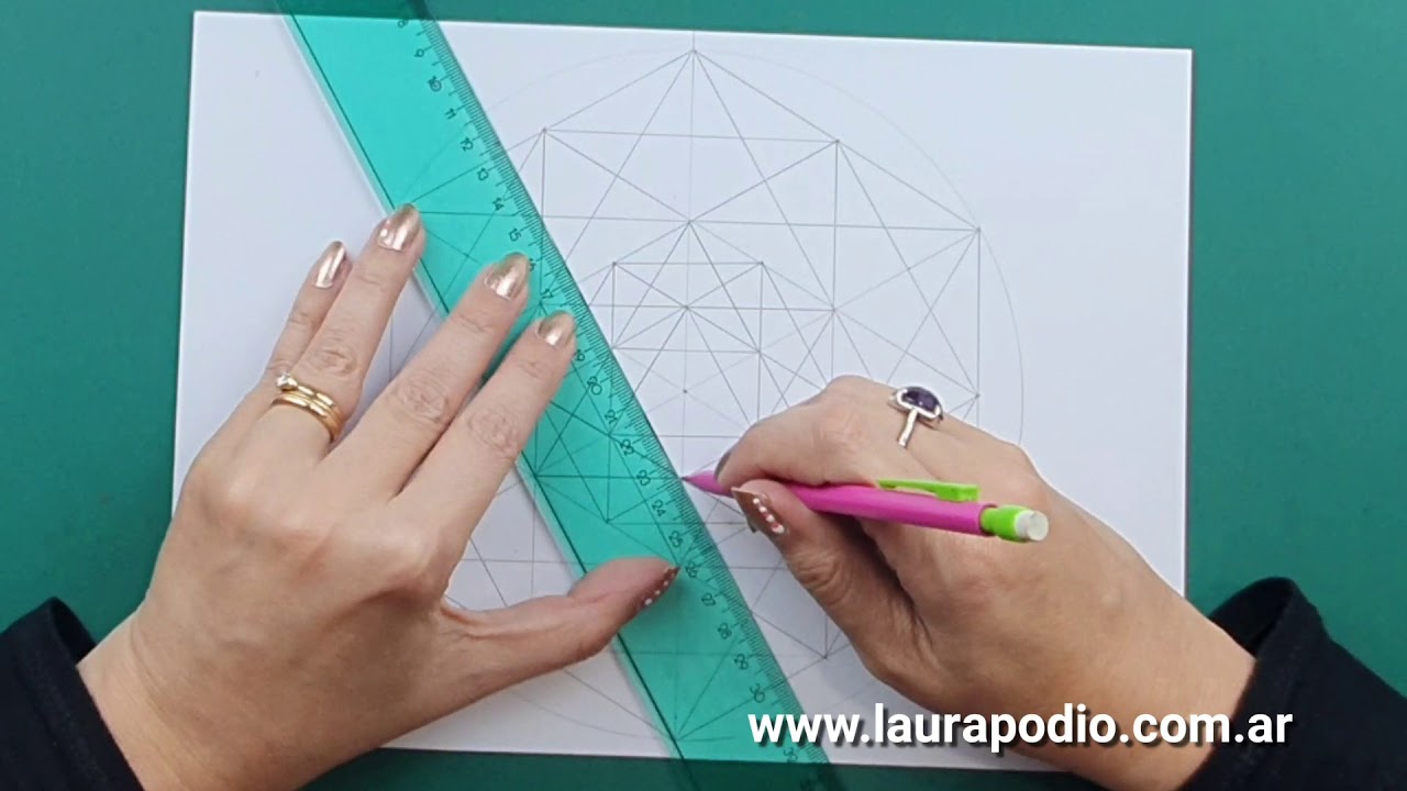 Tutorial #207 - Cómo dibujar: mandala de hexágonos y triángulos/How to draw a mandala with geometry