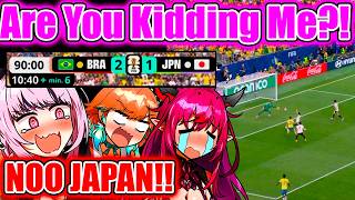 Calli, Kiara And IRyS' Reaction When Brazil Scored In The 96th Minute Against Japan