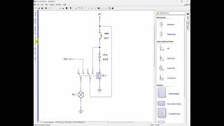 Latching relay (start - stop) Circuit Wizard simulation