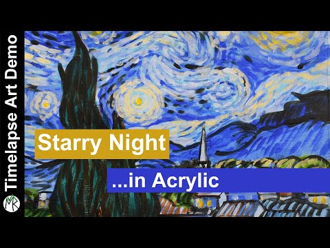 Starry Night in Acrylic Timelapse
