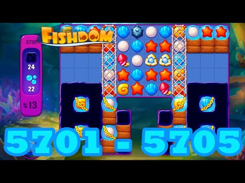 Fishdom Level 5701 - 5705 HD Walkthrough | 3 match puzzle | gameplay | android | 5702 | 5703 | 5704