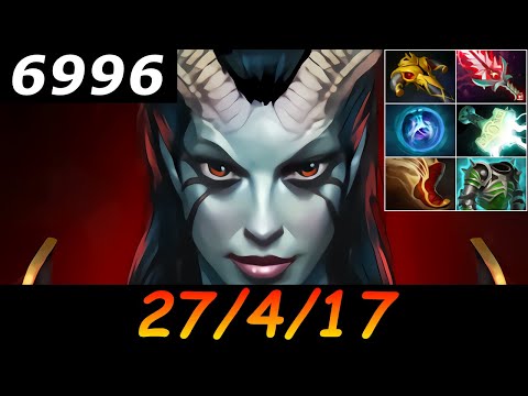 Dota 2 Queen of Pain 6996 MMR 27/4/17 (Kills/Deaths/Assists) Ranked Full Gameplay