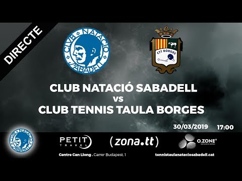 30/03/2019  17:00  CLUB NATACIÓ SABADELL vs CLUB TENNIS TAULA BORGES