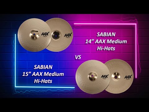 14" vs 15" Sabian AAX Medium Hi Hat Sound Comparison