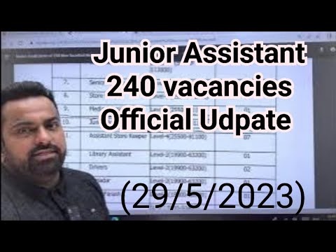Good News|| Junior Assistant 240 Vacancies || Official Update #Jkssb