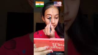 Indian 🇮🇳 v/s American🇺🇸 makeup differences by 12 years girl #makeupwithnishtha#viral#shorts ....