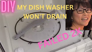 Frigidare Dishwasher Not Draining Failed  2x - DIY unclogged dishwasher