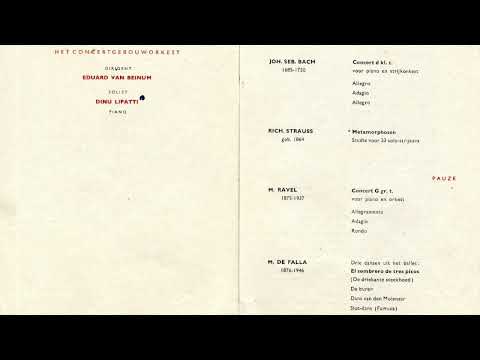 Dinu Lipatti plays Bach-Busoni Concerto in D Minor BWV 1052 (live in Amsterdam)