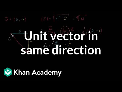 Unit vector in same direction | Vectors | Precalculus | Khan Academy