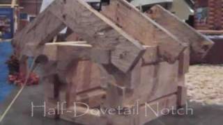 Hand-Crafted Log Homes / Hand-Hewn Dovetail Notch Demonstration