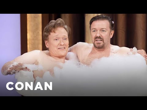 Conan a Ricky Gervais ve vaně