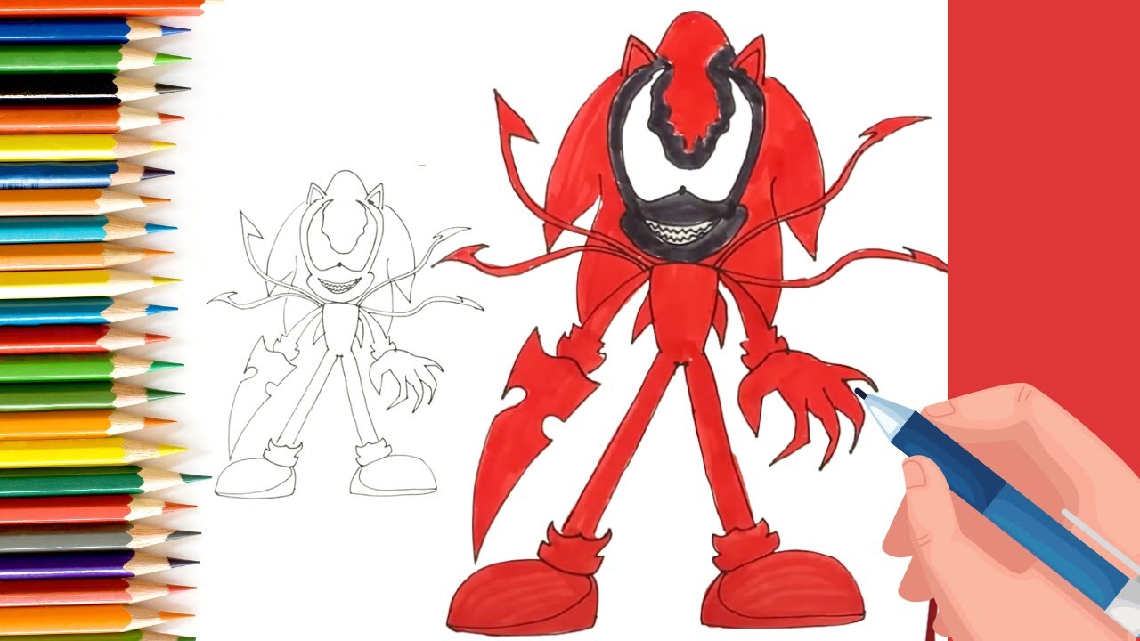 How to DRAW SONIC CARNAGE [ Sonic fusion Carnage ] for Kids