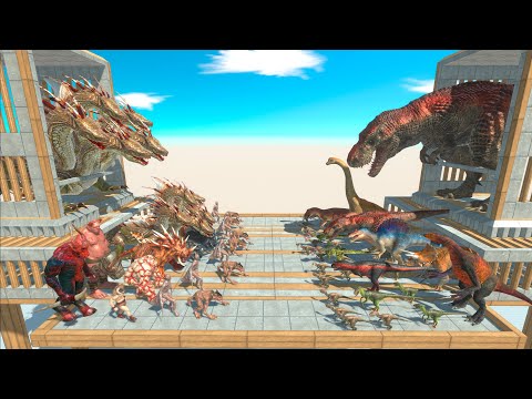 Remastered King Hydra vs King T-Rex on Tournament in Animal Revolt Battle Simulator