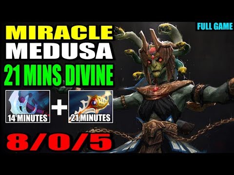 Miracle Gets Angry And Buys Divine Rapier In 21 Minutes Using Medusa Vs Vikin.GG 7.24 Gameplay Dota2