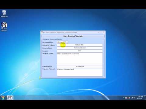 MS Word Contractor Agreement Template Software