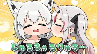 フブちゃんを吸う余ッ【ホロライブ手描き/百鬼あやめ/白上フブキ】