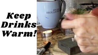 DIY Life Hack Drink Warmer using Tea Candle and Brass Sheet