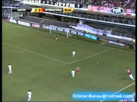 Santos 3 Internacional 1 Copa Libertadores 2012 Los 3  goles de Neymar (Crack)