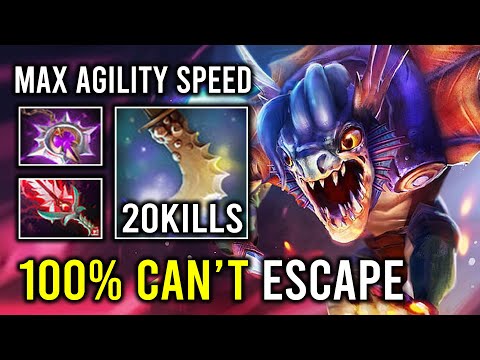 100% CAN'T ESCAPE Nullifier + Bloodthorn Max Agility Speed Carry Slark Dota 2