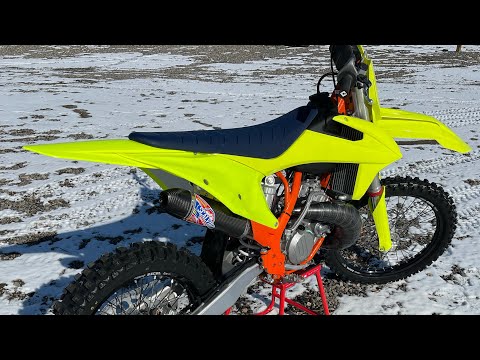 2022 ktm 250sx Two stroke stock pipe and silencer VS. Scalvini pipe and silencer.