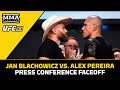 Alex Pereira Towers Over Jan Blachowicz At Presser Faceoffs | UFC 291 | MMA Fighting
