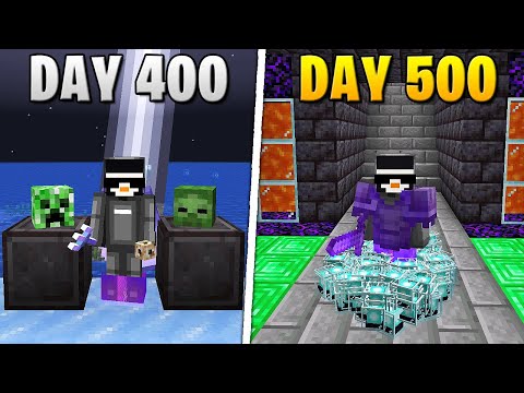 I Survived 500 Days in HARDCORE Minecraft...