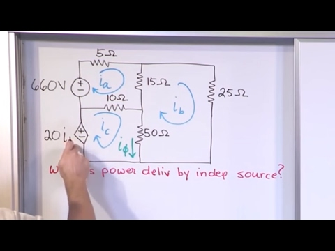 Lesson 15 - Mesh Current Problems With Dependent Sources, Part 1 (Engineering Circuits)