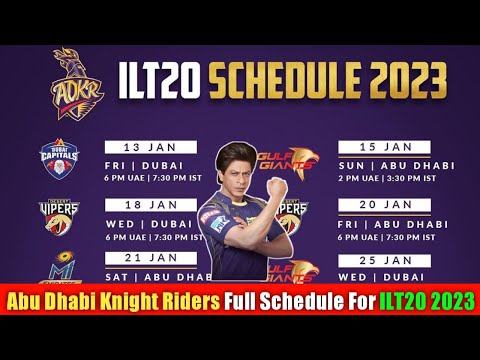 ILT20 Schedule of 2023 | ADKR All Match Schedule 2023 | ADKR time table 2023 #shorts #cricket #viral