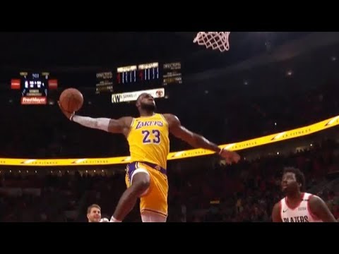 LeBron James' epic back-to-back dunks - first points as a Laker! (4 dunks in a row)