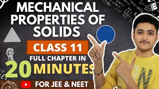 Mechanical Properties Of Solids Class 11 |  Physics | For JEE & NEET | Full Revision In 20 Minutes