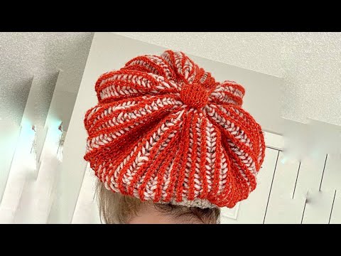Create a Stylish Two-Color Brioche Beret: Beginners Knitting