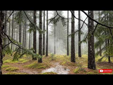 1 Hour Forest Rain Sounds | Gentle Pine Leaves & Soft Drizzle | Relaxing Nature ASMR for Sleep