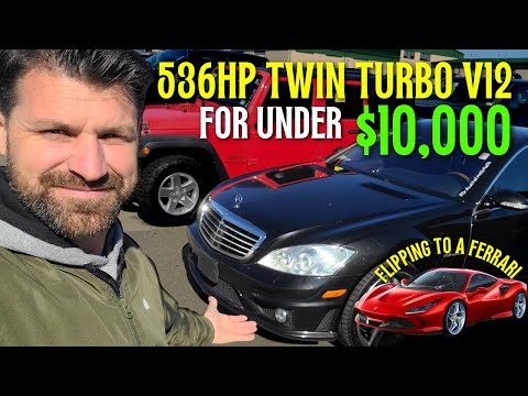 Flipping $400 into a Ferrari - Dealer Auction - 500+Mercedes HP V12 Twin Turbo AMG