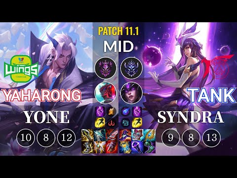 JAG Yaharong Yone vs TLN Tank Syndra Mid - KR Patch 11.1