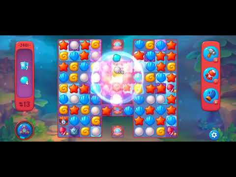 Fishdom Hard Level 2461 (with full seashell [Super Lightning] & double bomb) @choraelmin