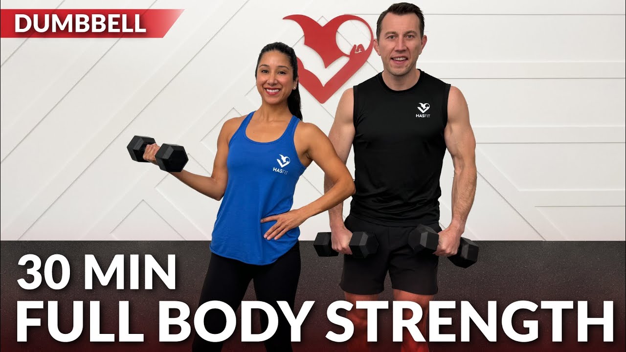 30 Min Full Body Dumbbell Workout at Home Weight Training - Strength Training for Women & Men