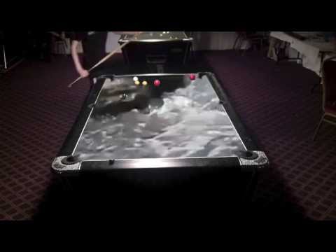 Playing Pool - On A Water Pool Table
