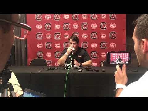 Will Muschamp meets with the media after 34-14 loss to Missouri