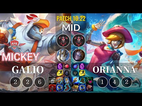 APK Mickey Galio vs Orianna Mid - KR Patch 10.22