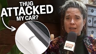 Montreal thug smashes Rebel journalist's car while reporting!