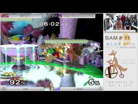 BAM #11 Singles: MIOM | Toph (Fox, Sheik) vs C. Rabbit (Marth, Kirby)