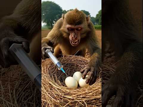 قرد يخاطر بحياته بعد تدمير بيض الكوبرا