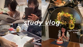 study vlog 🌷| mugging for tests, bday celebration, being a comedian, lots of food !!
