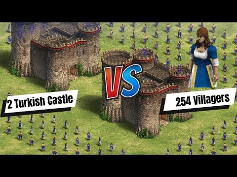 Chaos Unleashed: 254 Villagers Storm the Castles - AoE 2 #gameplay #videogame #viralvideo