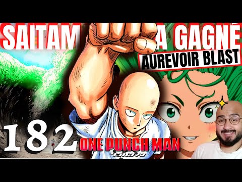 FIN DU COMBAT ! HISTOIRE DE TATSUMAKI ! SAITAMA DEVIENT SON HÉROS - ONE PUNCH MAN 182 - REVIEW MANGA
