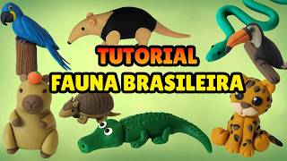 🔴 ESPECIAL ANIMAIS DA FAUNA BRASILEIRA Compilado - Tutorial Fácil Biscuit, Pasta Americana, Clay DIY