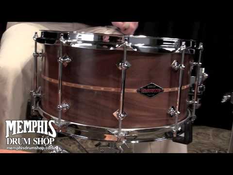 Craviotto 14 x 7 Custom Shop 45/45 Walnut Snare Drum w/ Cherry Inlay