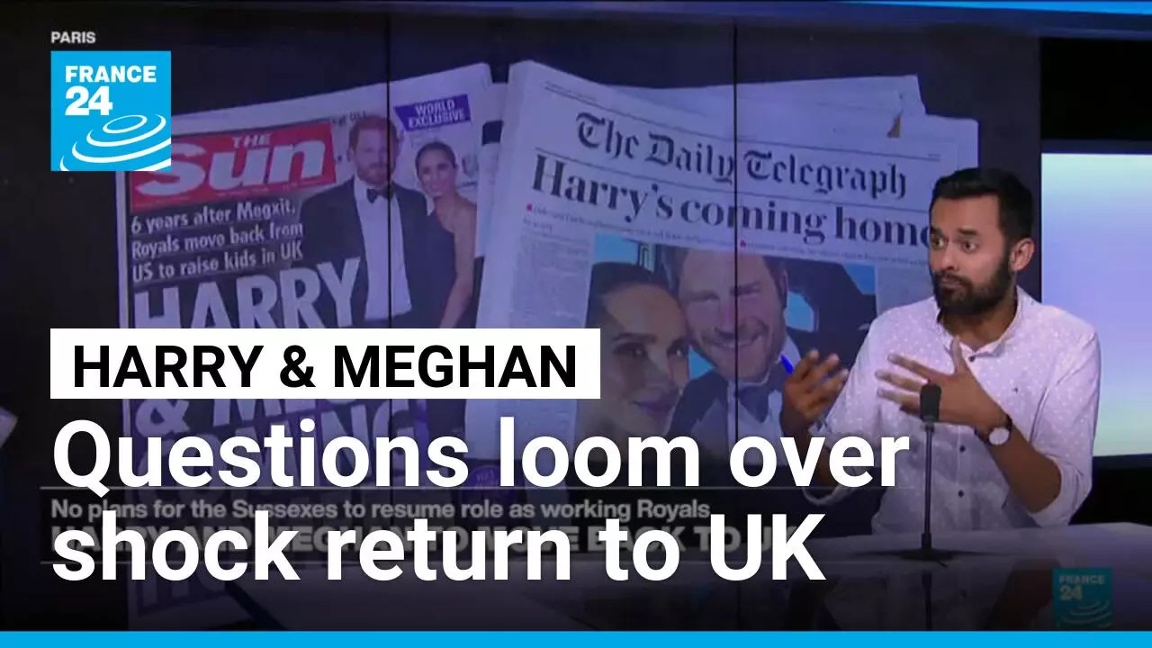 Huge questions loom over Prince Harry and Meghan's shock return to UK • FRANCE 24 English