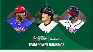 POWER RANKINGS for the 8 quarterfinalist teams still competing in the 2026 World Baseball Classic!