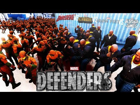 1000 DAREDEVIL vs 1000 LUKE CAGE!!! Fight Between Defenders!! -Ultimate Epic Battle Simulator